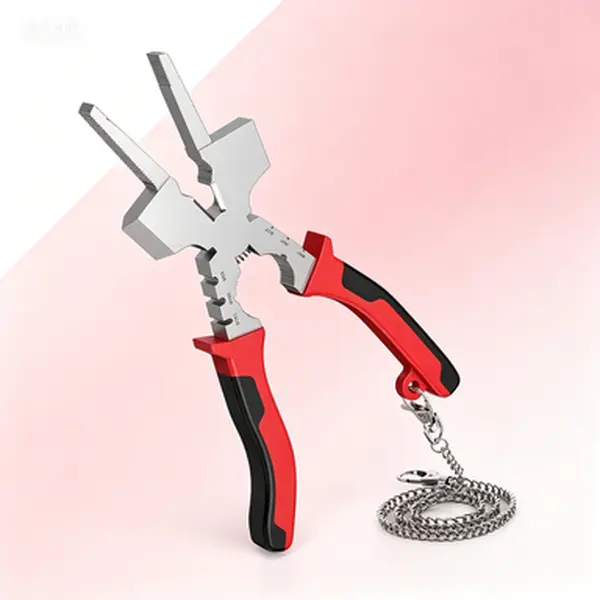 Professional Welding Pliers 8 Inch with Retention Chain, All-In-One MIG Pliers Anti-Rust High-Carbon Steel, Welding Pliers with Chain for Easy Access, Multi-Function Welding Tool Reusable and Durable