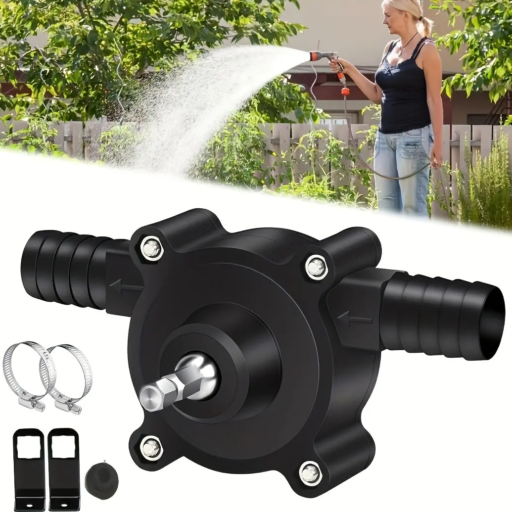 Portable Electric Drill Pump, Self-Priming Pump for 3/4" Hose, Hand Drill Driven, Small Household Centrifugal Pump, Transfer Oil, Diesel, Kerosene, Liquid Pump