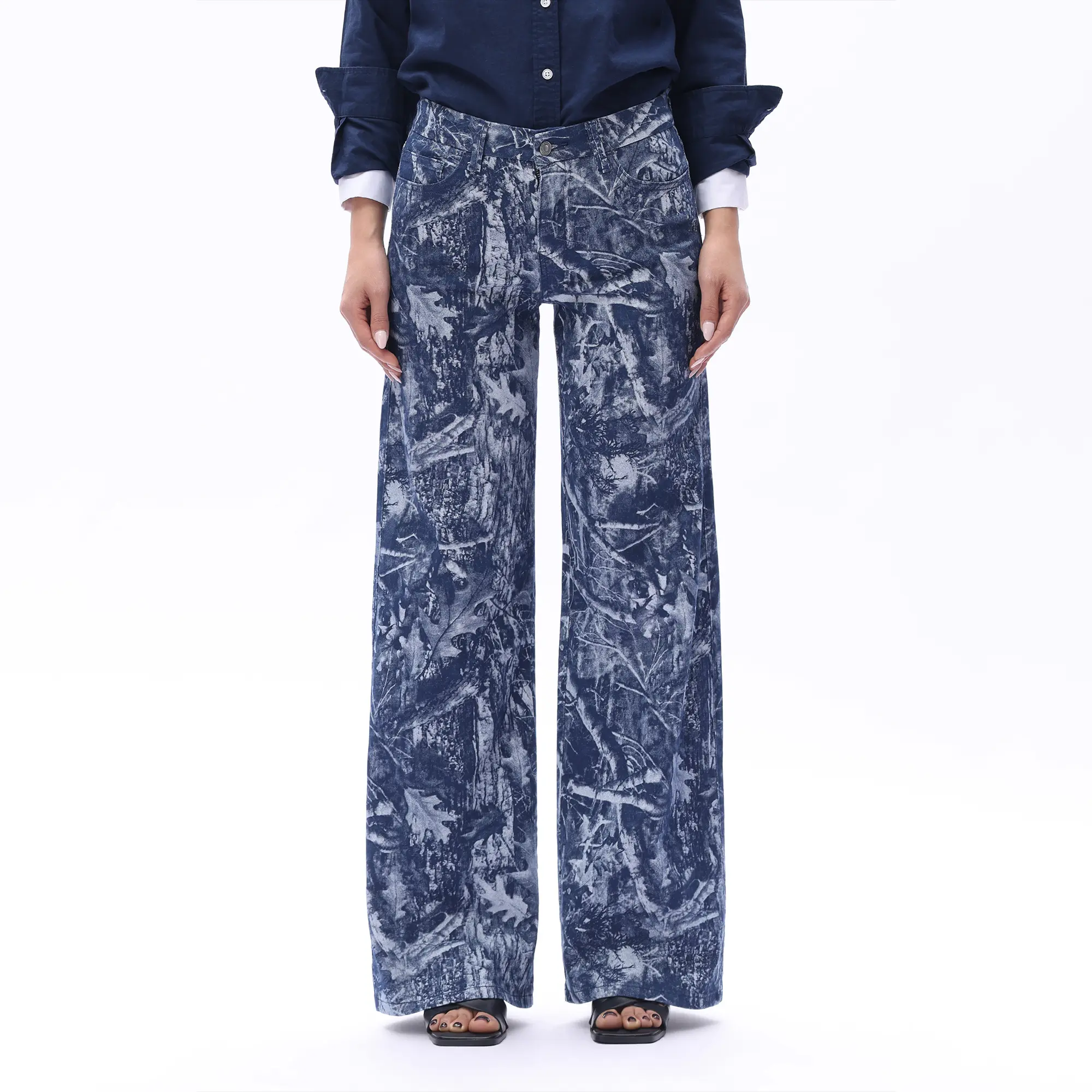 Wood Texture Print Pants