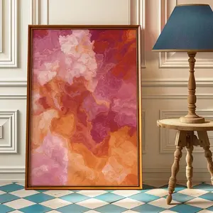 [Sale Up To 40%] [Unframed] Lesbian Flag Abstract Wall Art, Feminist Pride Poster, Pink Orange Lesbian Decor, LGBTQ+ Queer Aesthetic Print