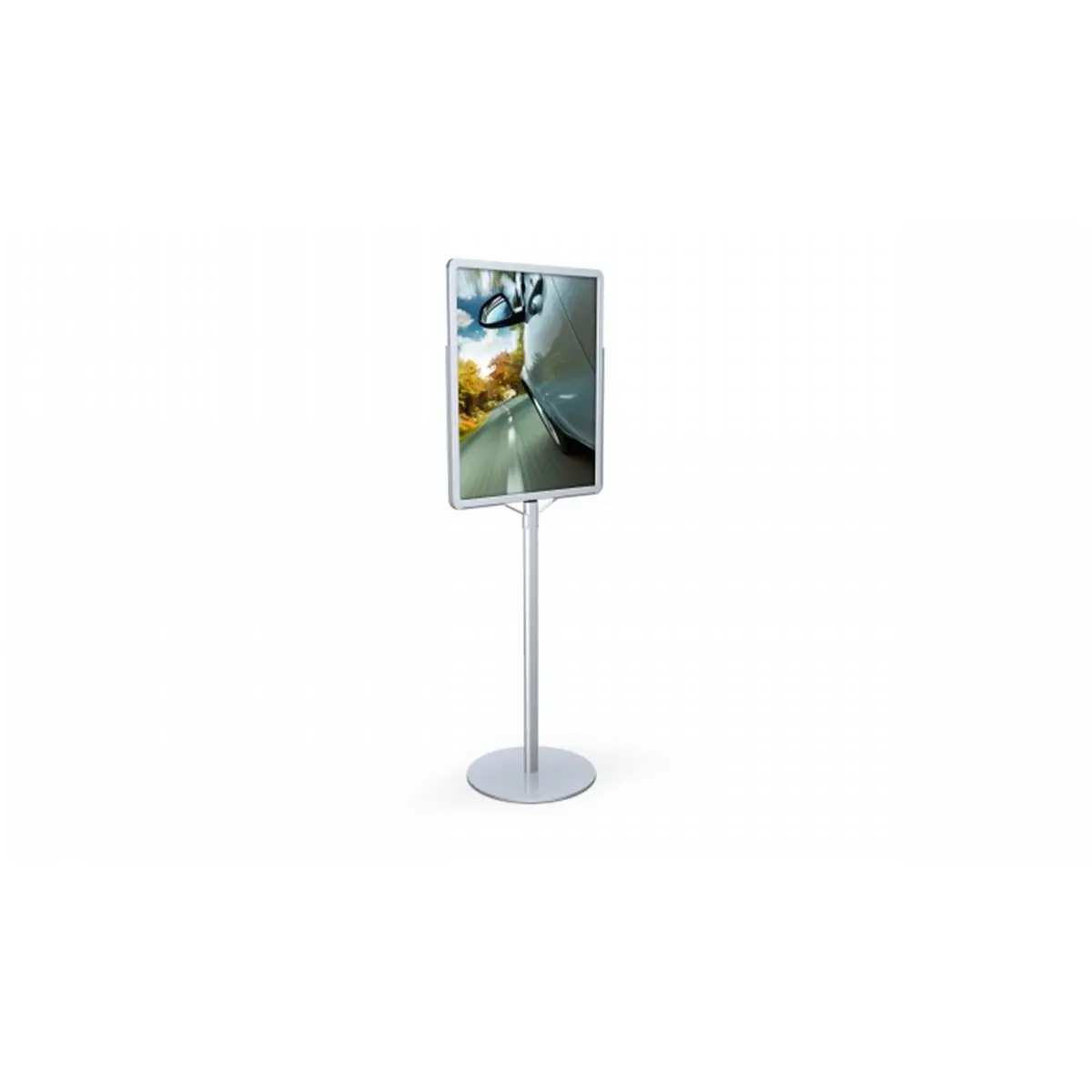 212 MAIN Single-Pole Poster Sign Holder, 22 in x 28 in Silver, 1/4" Top Slot, Easy Assembly, Portable, Strong & Stable, Office Presentation Supplies, Classroom Supplies, Top Slot (1/4" )