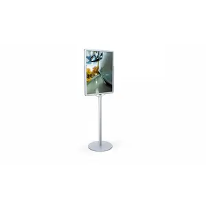 212 MAIN Single-Pole Poster Sign Holder, 22 in x 28 in Silver, Easy Assembly, Portable, Strong & Stable, Top Slot (1/4"), Office Presentation & Classroom Supplies