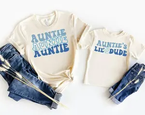 Auntie and Nephew Matching Shirts, Auntie Shirt, Auntie's Lil Dude, Retro Aunt, Gift for Aunt, Mother's Day Gift