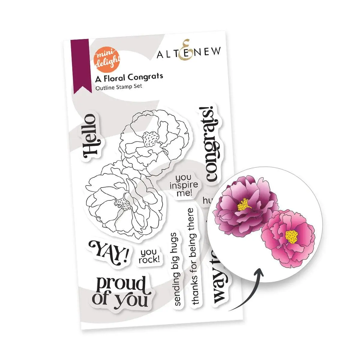 Mini Delight: A Floral Congrats Stamp Set