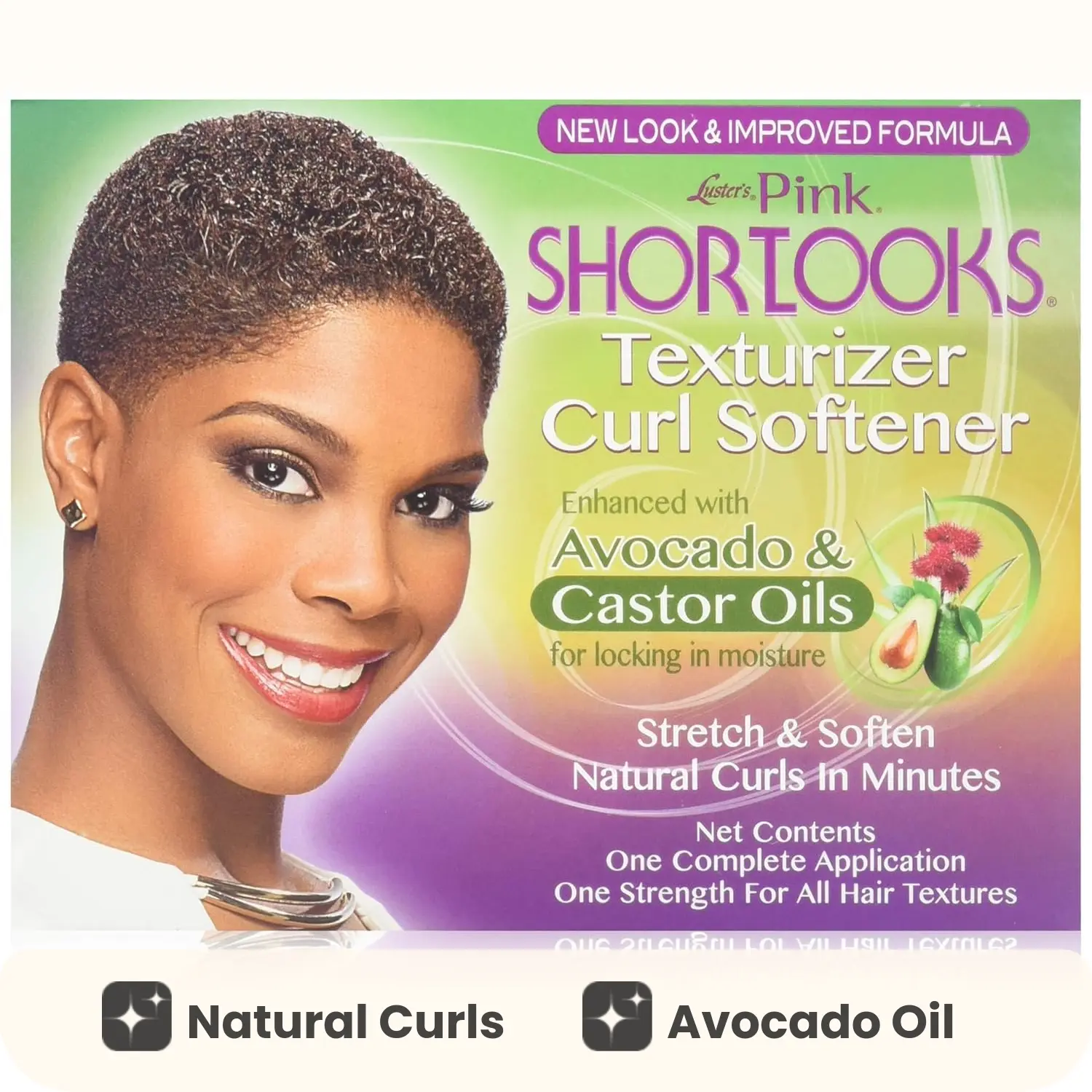 Luster's ShortLooks Texturizer & Curl Softener Haircare Duo - Avocado Cream Styling Product for Dry, Normal Curly Hair