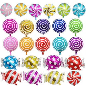 24Pcs Mylar Foil Candy Balloons, 18 Inch Lollipop Balloons for Birthday, Baby, Wedding Party Decoration