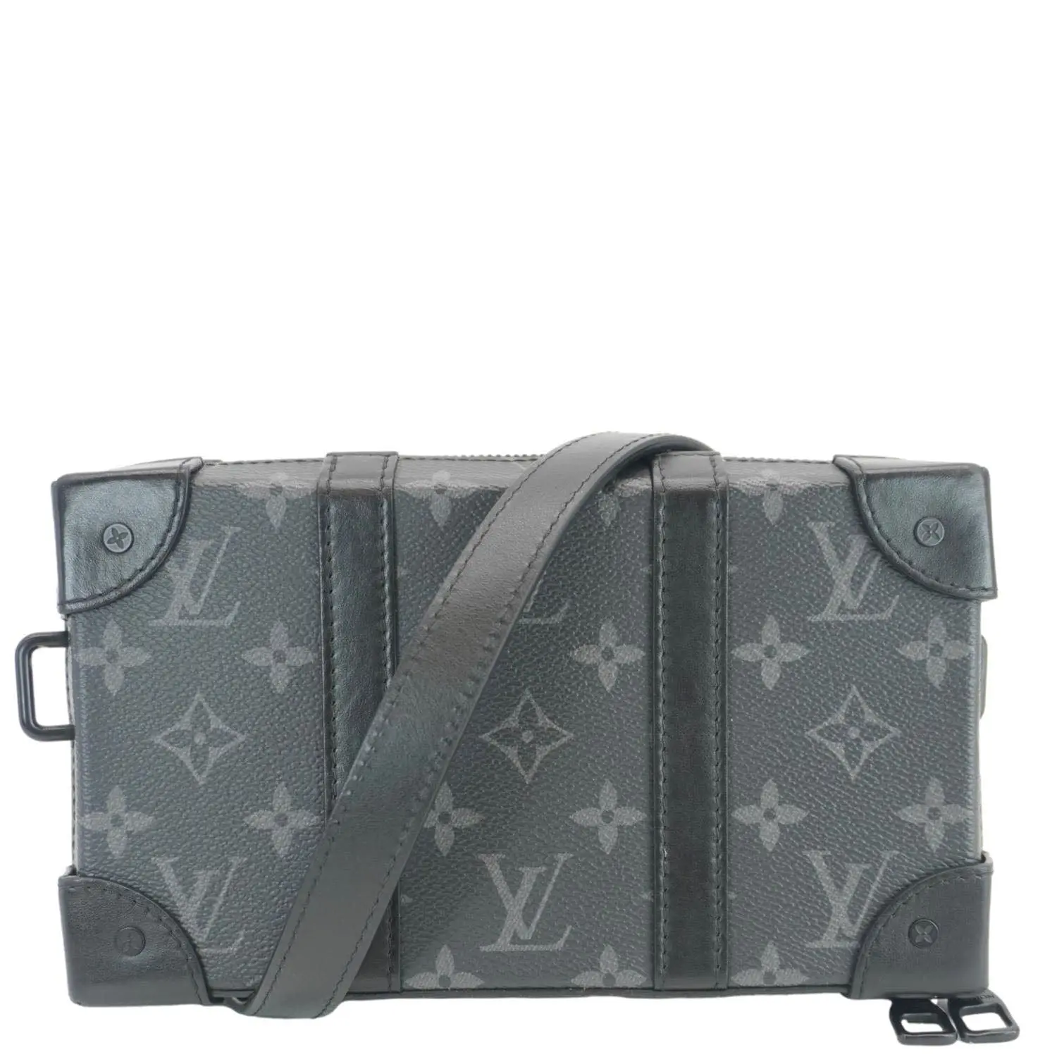 Pre-owned Louis Vuitton Monogram Eclipse Canvas Shoulder Bags Soft Trunk Monogram Eclipse Wallet Shoulder Bag Black