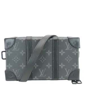 Pre-owned Louis Vuitton Monogram Eclipse Canvas Shoulder Bags Soft Trunk Monogram Eclipse Wallet Shoulder Bag Black