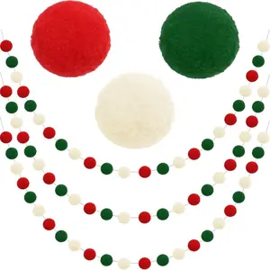 2m wool ball string colored ball string is suitable for holiday party, Christmas home decoration