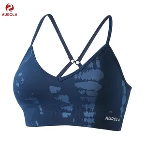 AUROLA Serpent Snake Seamless Sports Bra for Women, Padded Strappy Workout Gym Yoga Top, High Support Athletic Bra, TikTok Fitness Activewear, Breathable Stretch Push Up Training Bra