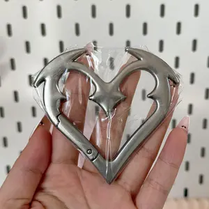 Heartbreaker Carabiner Gothic Heart Keychain Bold Statement Piece Heavy Duty Zinc Alloy Metal Keychain for Keys Bag Perfect Gift for Him Her