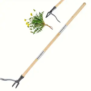 The Original Stand Up Weed Puller Tool with Long Handle - Made with Real Bamboo & 4-Claw Steel Head Design - Easily Remove Weeds without Bending, Pulling, or Kneeling linoleum floor cotton pads mopcleaner square spinmop