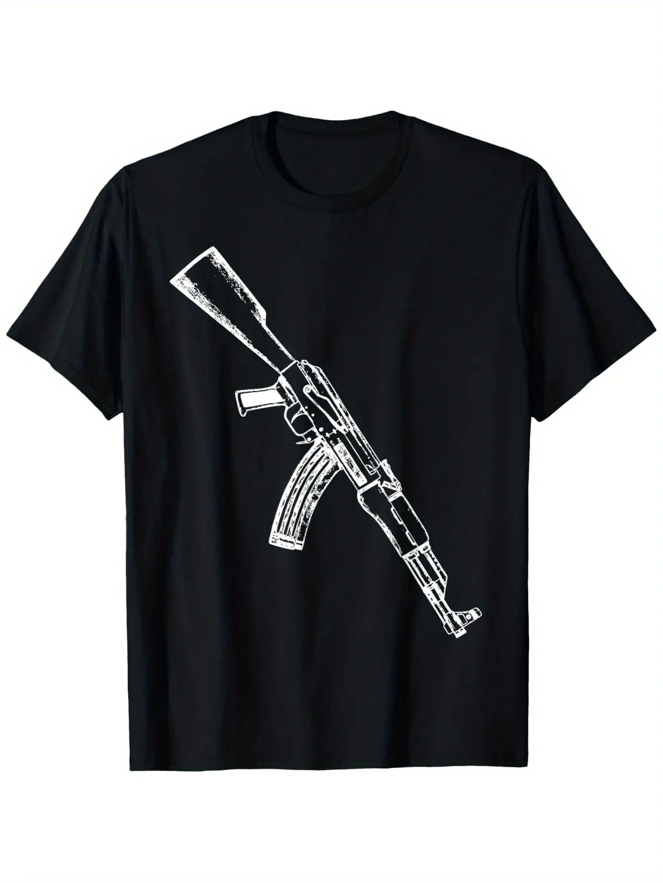AK-47 7.62x39 Not Runnin Come Get It 2nd Gun Right Shirt Suitable for unisex personality casual round neck outdoor short-sleeved t-shirt slightly elastic  cotton S-XXXL