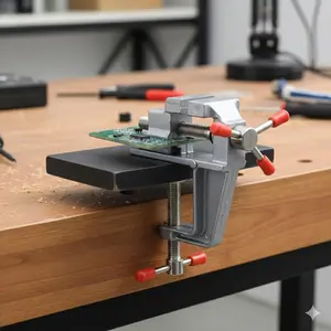 3.5-Inch Portable Mini Jewelry Bench Vise, Precision Aluminum Table Vise for DIY Model Engraving & Craft, Lightweight Metal Desktop Clamp for Watch Repair, Jewelry Making, Fine Metalworking & Small Studio Workholding
