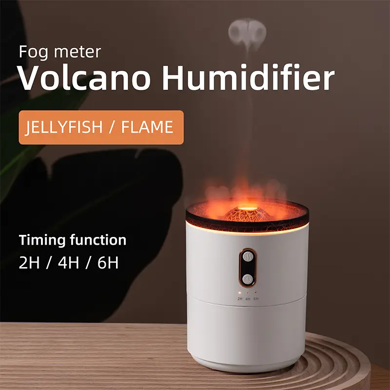Colorful USB Desktop Volcano Humidifier with Night Light and 2 Mist Modes for Bedroom Plants Office Home Living Room Travel purifier air