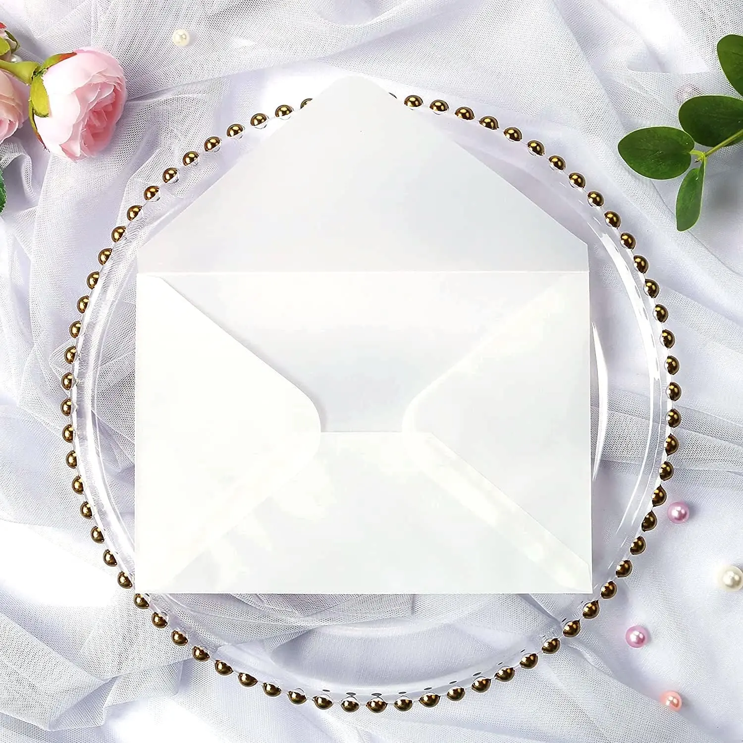Luxury Vellum Envelopes, 50-Count Pack A7 (5.35x7.5in) Office Stationery for 5x7in Wedding Invitation Cards, Banquet & Birthday & Holiday Photos
