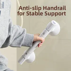A Must-Have Bathroom Safety Helper! Suction Cup Shower Grab Bar with Glow-in-the-Dark Handle, No Drill Bathroom Safety Handle for Bathtub, Toilet and Shower Wall, Anti-Slip Support Handle for Elderly, Kids and Home Bathroom Safety