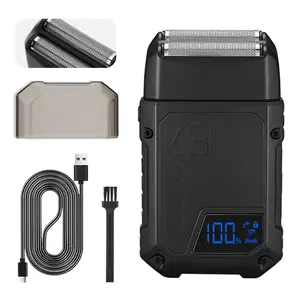 Men's Mini Travel Shaver, Rechargeable Shaver Machine, USB-C Rechargeable Electric Razor, Cordless Shaver, 60-Minute Battery Life, Detachable Washable Blade, Dry & Wet Use, Portable Grooming Kit