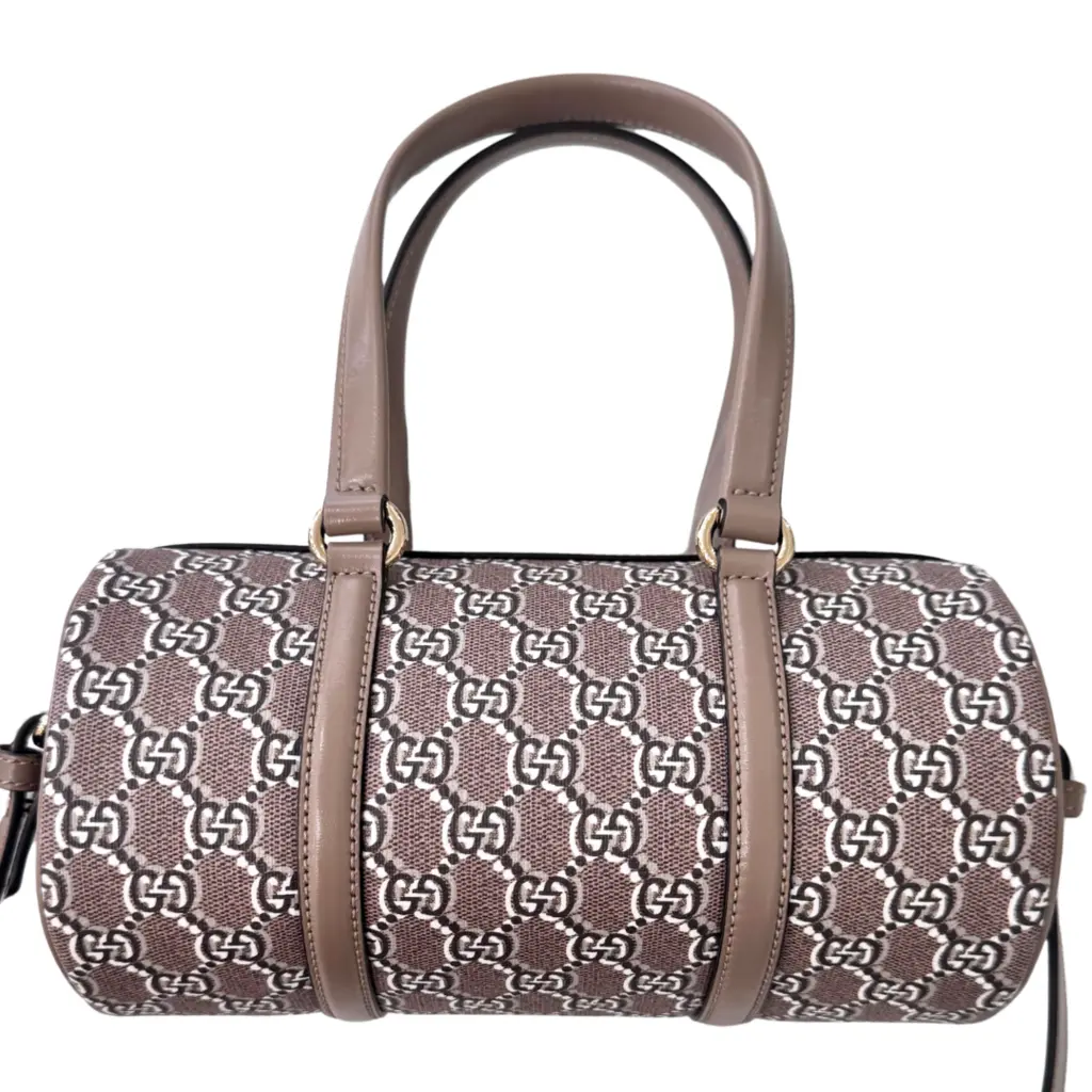 Pre-owned GUCCI leather Crossbody Bags Taupe GG Shadow Crossbody/Shoulder Bag