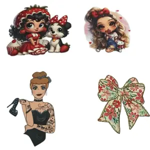 DTF Heat Transfers - Adorable Character & Bow Designs for Crafting & DIY Projects