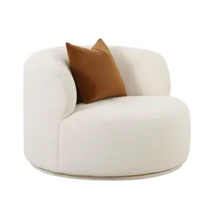 Fickle Cream Boucle Swivel Chair