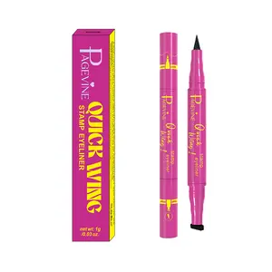 2-in-1 winged eyeliner stamp pen, with a double-ended design, easily creates a cat-eye look.  It features a waterproof, smudge-proof, and long-lasting formula, perfect for makeup beginners and everyday use.