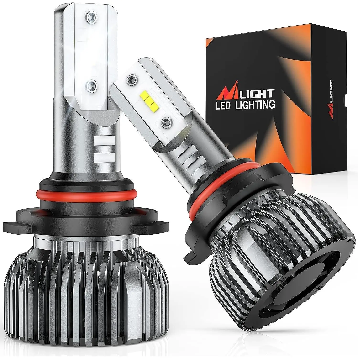 Nilight 9006/HB4 LED Headlight Bulbs E20 Series 50W 10000LM 6000K IP67 | 2 BULBS, 50W Per Set, Aluminum Heatsink Led Headlamp