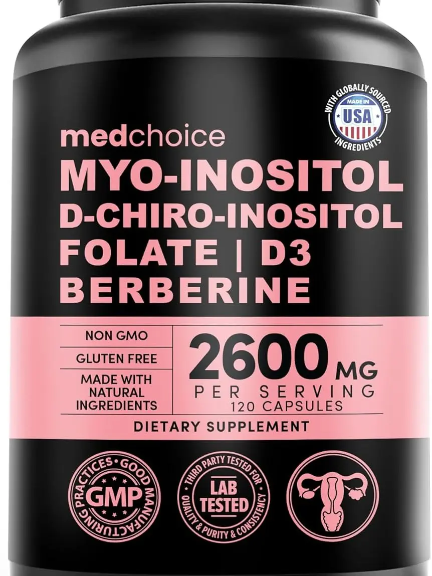 Women's 14-in-1 Natural Healthcare Inositol Complex Supplement - 120 Capsules, 40:1 Myo & D-Chiro Inositol, Folate, Vitamin D3, Zinc & Magnesium for Hormone & Cycle Support