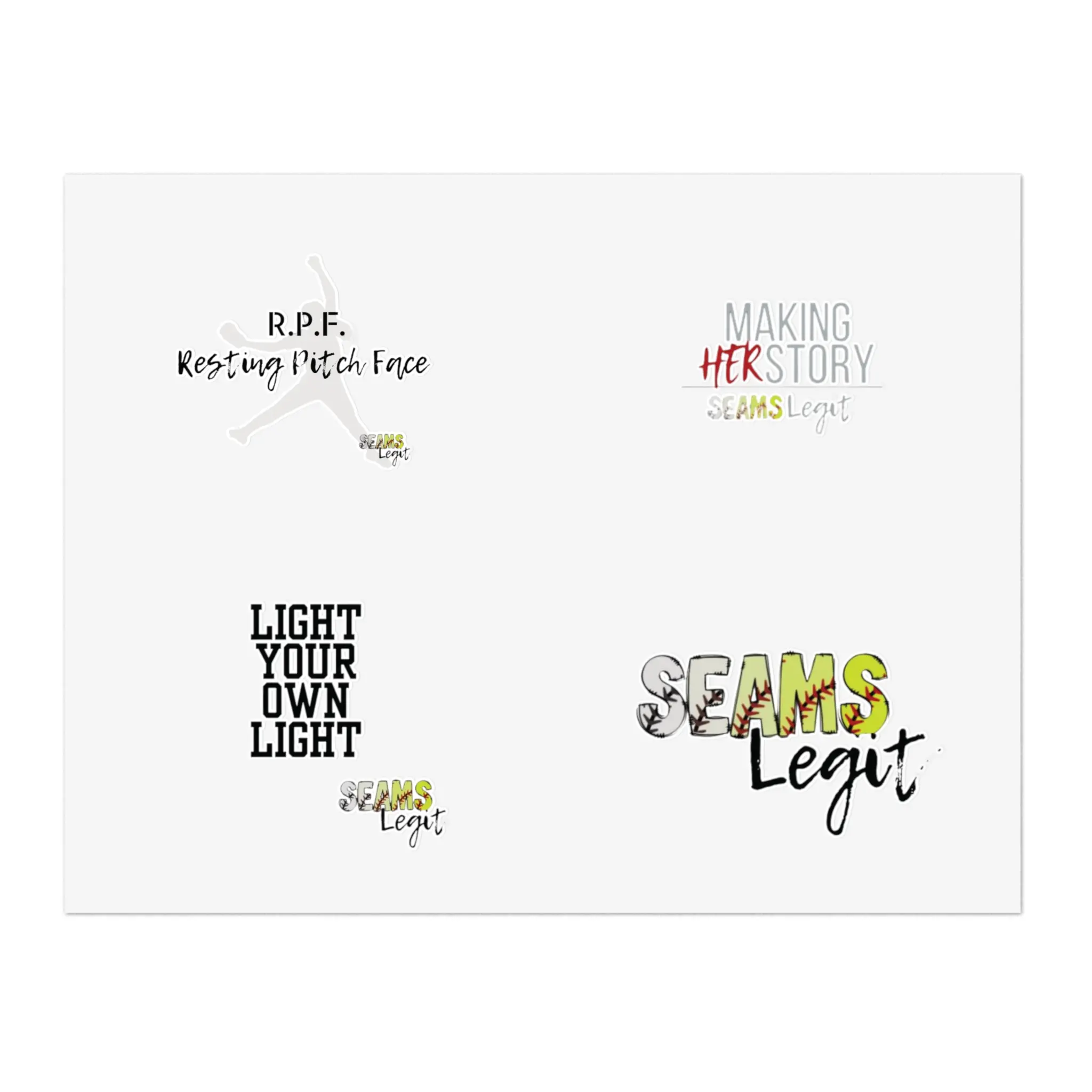 Seams Legit Sticker Sheet – Empowering Designs for Every Occasion
