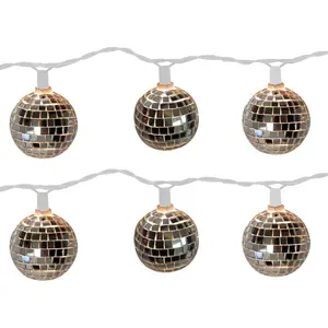 11 ft Disco Ball String Lights - Novelty Christmas Lights with 10 Count Lights for , Room Decor