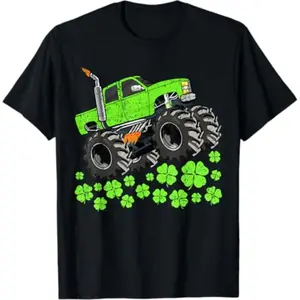 Lucky Monster Truck T Shirt for Toddlers Celebrating St Patrick Day