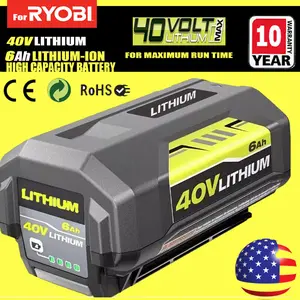 high quality  1 pack 40V 6.0Ah Max Battery For Ryobi 40 Volt Lithium-ion OP4050 OP40601 High Capacity
