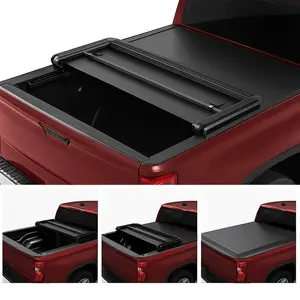 Soft Tri-Fold Tonneau Cover, Custom Fit for Chevy Silverado 1500 / GMC Sierra 1500 New Body Style 2019-2025, Designed to Accommodate Fleetside 6.6 Ft Bed w/o Multi-Flex Tailgate