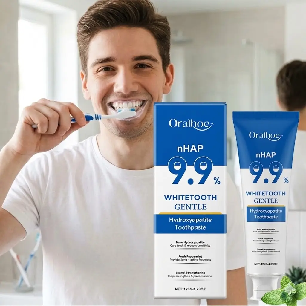 Hydroxyapatite Toothpaste with 9.9% Niacinamide for Sensitive Teeth, Gentle Enamel Care and Breath Freshening, Peppermint Flavor, 120g, Mint