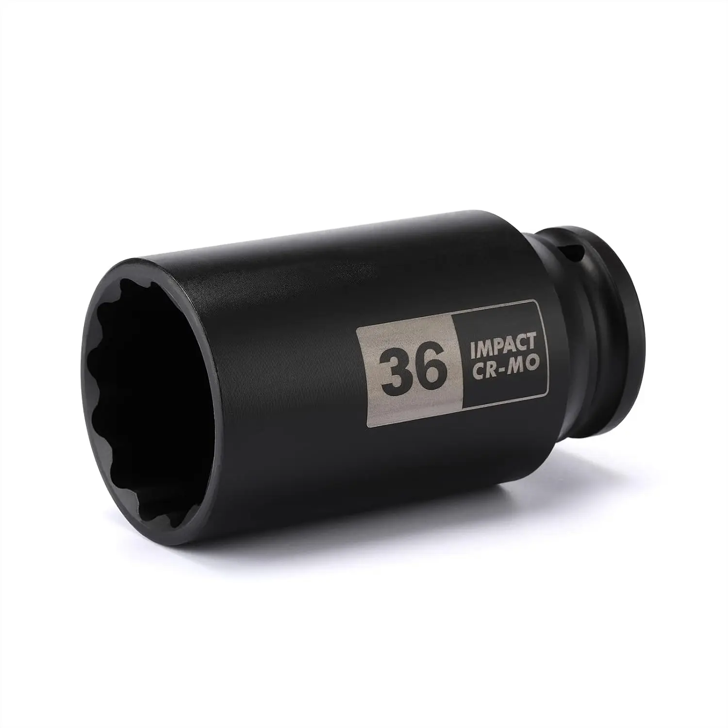 1/2 Inch Drive Deep Spindle Axle Nut Impact Socket, CR-MO, 12 Point, Metric, Deep 12PT Impact Socket - 36mm