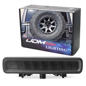 iJDMTOY Smoked Lens Race Car Style Strobe/Blink LED High Mount Third Brake Light Assembly, For Jeep 2018-up Wrangler JL or JL Unlimited