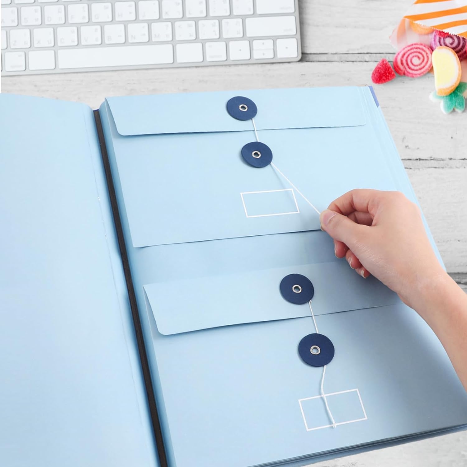 Manila Pocket Document Folder-A4 Size File Business Document Bag,Portable Durable Organizer for Home Office School Travel Multi Functional Certificate Folder,Card Organizer,Expanding File,Paper Organizers,Formal gifts for students researchers, business