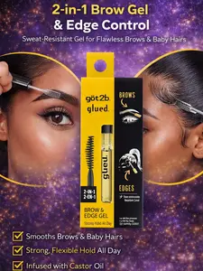 2-in-1 Brow Gel & Edge Control – Strong Hold Clear Eyebrow Gel & Hair Mascara for Flyaways & Baby Hair (Sweat-Resistant, Castor Oil, 0.54 Fl Oz)