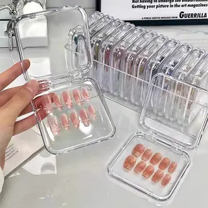 Artificial Nail Display Storage Box, Transparent Nail Packaging Box, Multi Compartment, Suitable for Beauty Salons and Home Use, Aggreko Material