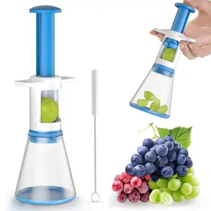 Grape Cutter For Kids ToddlersGrape Slicer for BabyStainless Steel kitchen GadgetGrape Cherry Tomato Slicer for Toddlers for Vegetable Fruit Salad Cake Decoration(CrossBlade and Container)