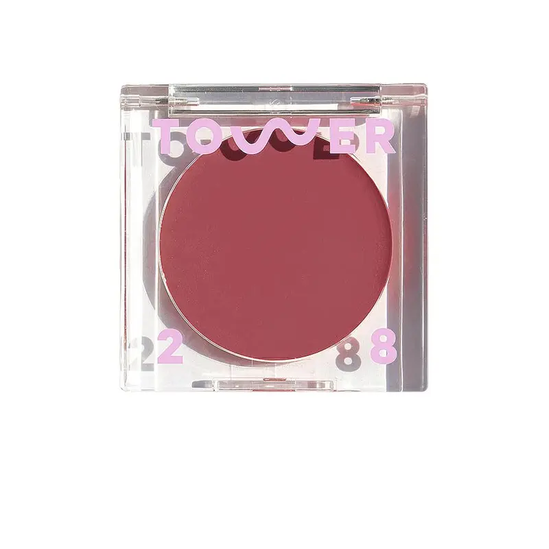 Tower 28 Beachplease Luminous Tinted Balm - Office Hours, 4.5g Beauty Makeup Cosmetic with Blendable Blush Cream, Titanium Brush, Aloe + Green Tea Infusion for Lip Color Enhancement