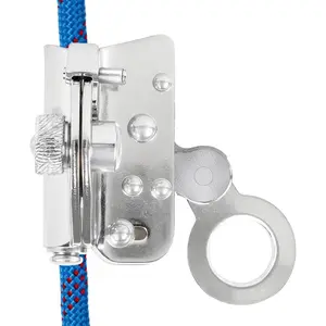 Climb Self Locking Rope Grab Safety Protection 25 kN 300LB with 5/8" Rope for Construction Climbing Fall Protection