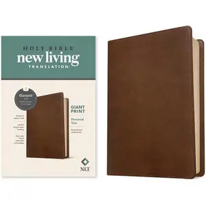 NLT Personal Size Giant Print Bible, Filament Enabled Edition (Red Letter, Leatherlike, Rustic Brown) -- New Living Translation, Leather / Fine Binding