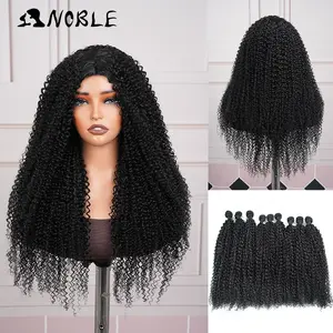 Summervibes Noble 9pcs Soft Synthetic Natural Black Hairpieces - Glueless Curly Wig, Realistic Small Curly Waves, Multi-Size Set, Fully Styleable, Suitable for Everyday & Party Wear,summervibes