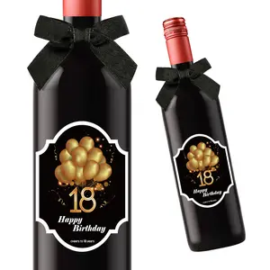 2pcs 18th/30th/40th/50th/60th/70th Happy Birthday Bottle Label, Wine Labels Self-Adhesive for Champagne & Sparkling Wine, Birthday Gift, Greeting Card, Wine Stickers, Birthday Gift, Birthday Party Wine Labels, Birthday Decoration, Wine Accessory