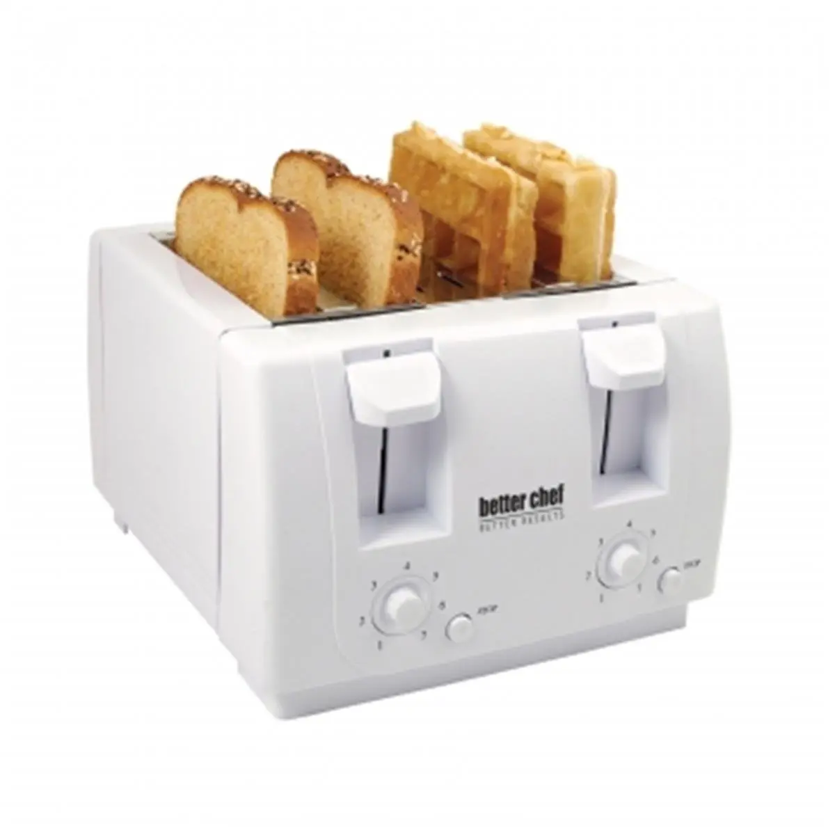 212 MAIN 4-Slice Dual-Control Toaster, White with ABS Panels, Adjustable Browning & Adjustable Heat, Cancel Toast Function, Cool Touch Design