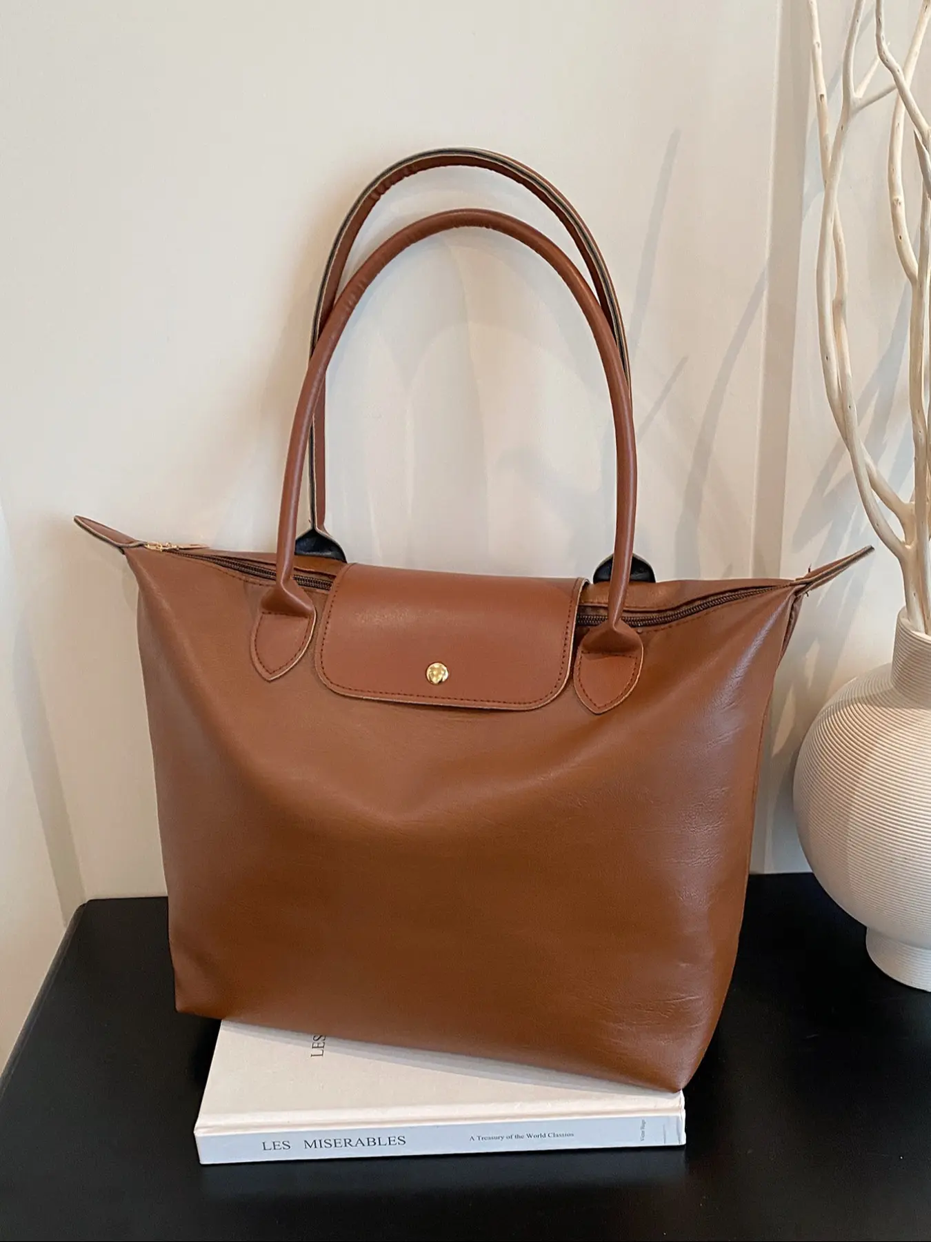 Women's Fashionable Large Capacity Tote Bag, Casual Versatile Design Shoulder Bag for Work & Daily Used, Trendy All-match Bag for Commuters and Travelers, Office Work Bag, Handbag Shoulder Purse, PU Tote Satchel