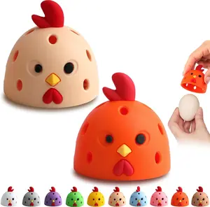 2PCS Chick-Shaped Silicone Egg Brush Cleaner, Food-Grade Odorless BPA-Free Kitchenware, Compact Cute Kitchen Gadgets for Fresh Eggs & Vegetables, Portable Easy-Clean Multicolor Utensil