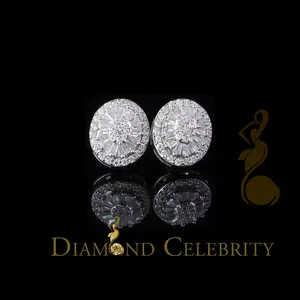 Diamond Celebrity’s 925 White Silver 1.00ct VVS ‘D’ Moissanite Oval Stud Earring Men’s/Womens
