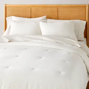 3pc King Mini Grid Stitch Comforter Bedding Set Twilight Taupe - Hearth & Hand with Magnolia